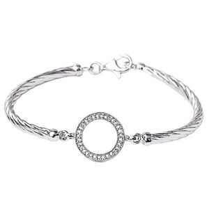 Silver Diamond Circle Bracelet